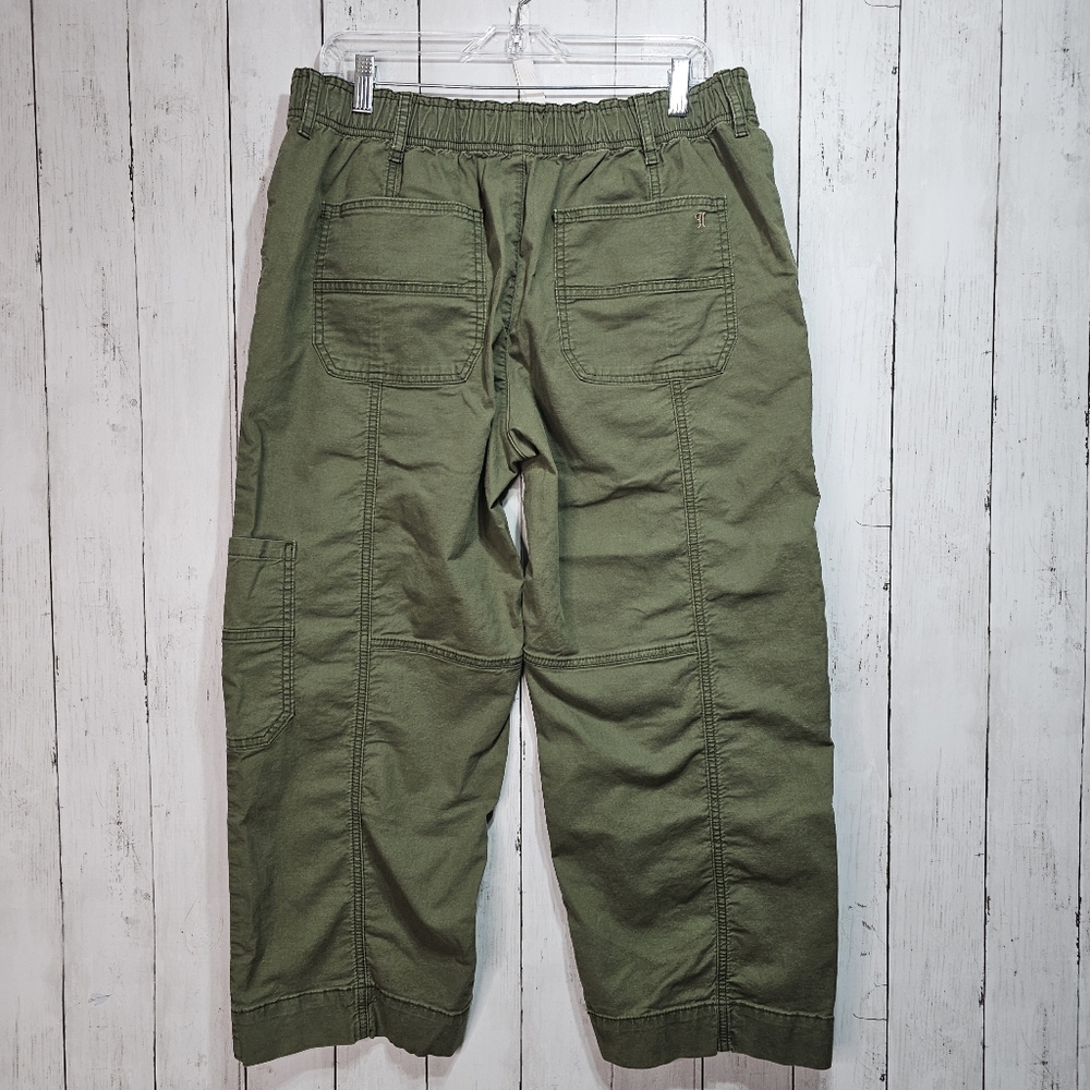 Anthropologie Pilcro Pants Women's Green Cargo Utility Relaxed Ankle Size Medium - Picture 7 of 9